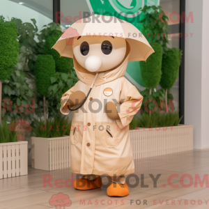 Beige aprikos maskot drakt...