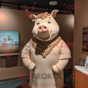Tan Sow Maskottchen Kostüm...