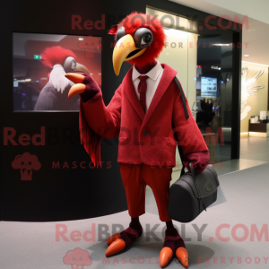 Rode gier mascottekostuum...