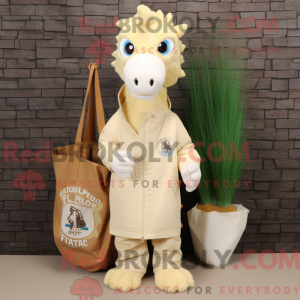 Beige Seahorse maskot...
