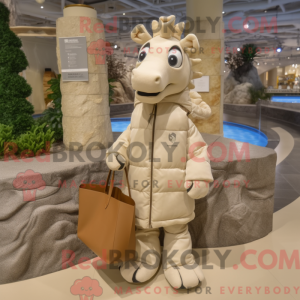Beige Seahorse maskot...