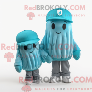 Cyan vandmænd maskot...