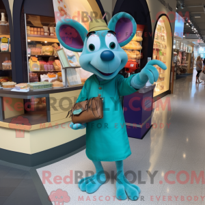 Blågrøn Ratatouille maskot...