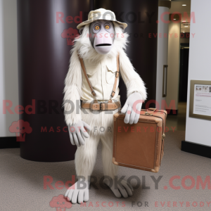 Hvit bavian maskot drakt...
