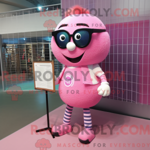 Pink Volleyball Net maskot...
