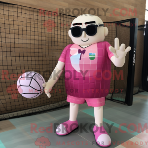Pink Volleyball Net maskot...