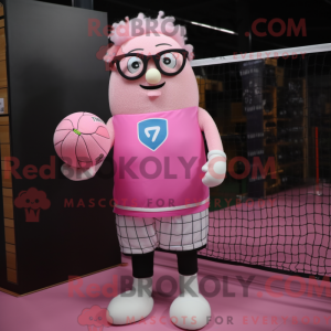 Pink Volleyball Net maskot...