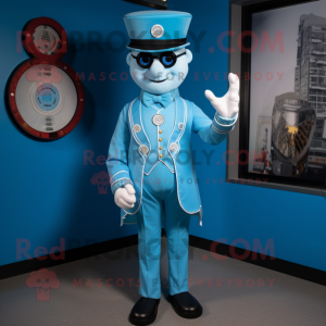 Sky Blue Ring Master maskot...