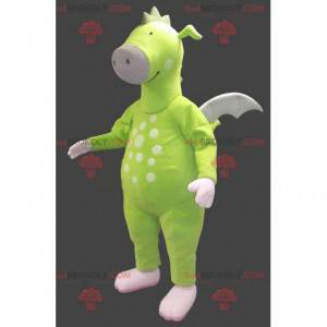 Mascotte de dragon vert fluo - Redbrokoly.com