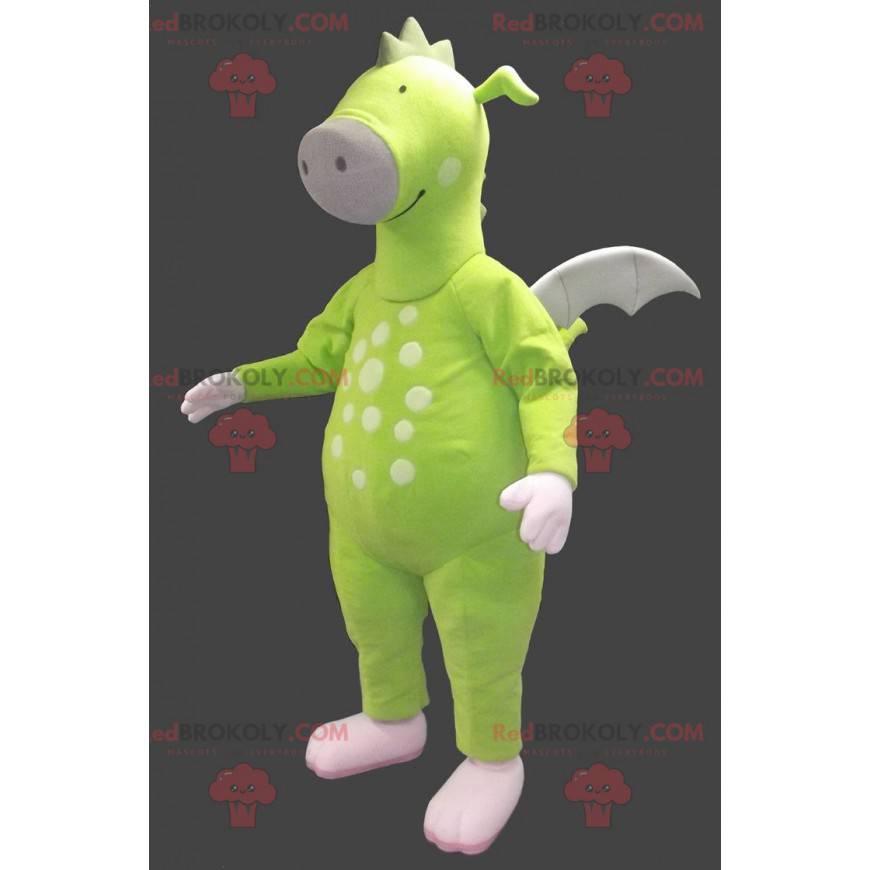 Neon zelený drak maskot - Redbrokoly.com Neon zelený drak maskot - Redbrokoly.com