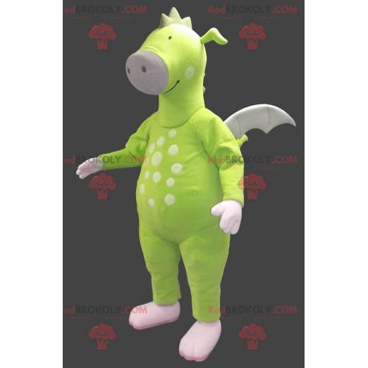 Mascotte de dragon vert fluo - Redbrokoly.com