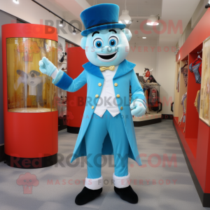 Sky Blue Ring Master maskot...