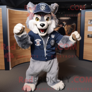 Navy Wolf maskot kostume...