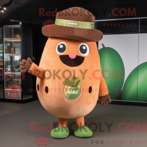 Brun melon maskot kostume...