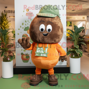 Brun melon maskot kostume...