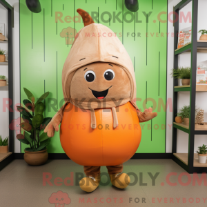 Brun melon maskot kostume...