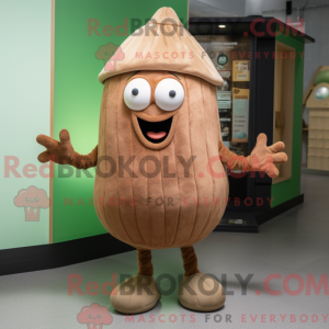 Brun melon maskot kostume...
