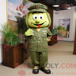Postava maskota Olive Green...