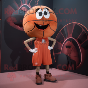 Rust Basketball Ball mascot costume character dressed with a Leggings and Necklaces