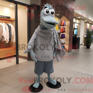 Grå Aglet-maskotdraktfigur...