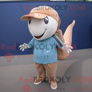 Tan Blue Whale mascot...