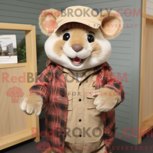 Tan Dormouse mascot costume...