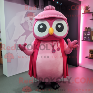 Roze Uil-mascottekostuum...