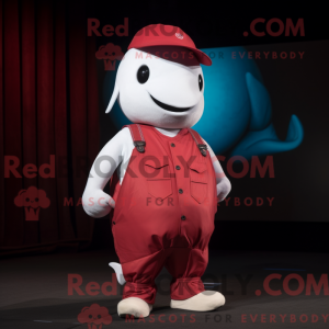 Maroon Beluga Whale maskot...