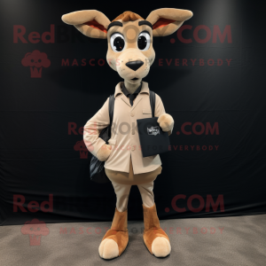 Tan Gazelle maskot kostym...