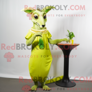 Limegrøn kænguru maskot...