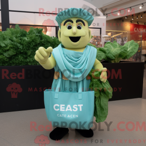 Cyan Cæsar Salat maskot...