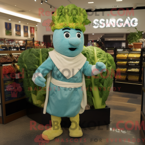 Cyan Caesar Salat maskot...