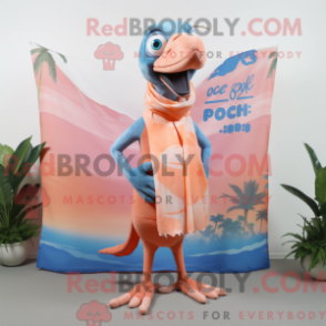 Fantasia de mascote Dimorphodon pêssego com bermuda e cachecóis - Mascotes Dimorphodon - REBROKO_356449 - RedBrokoly.com