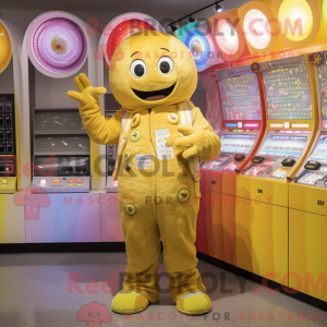 Gul regnbue maskot kostume...