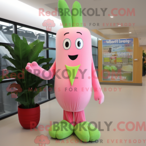 Pink Selleri maskot kostume...