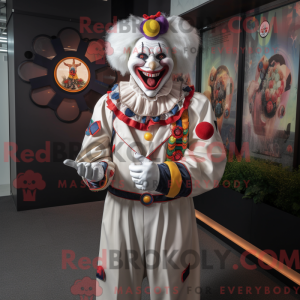 White Clown mascot costume...