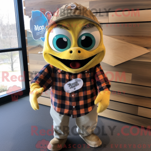 Guld Piranha maskot kostume...