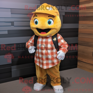 Guld Piranha maskot kostume...