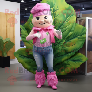 Pink Cabbage Leaf maskot...