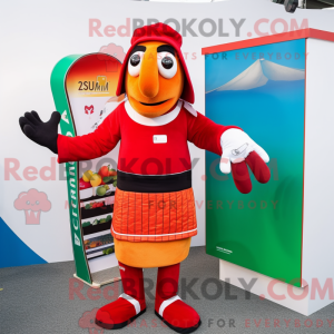 Red Currywurst maskot...