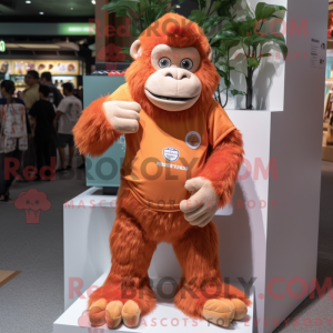 Fersken orangutang maskot...