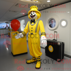 Gelber Clown Maskottchen...
