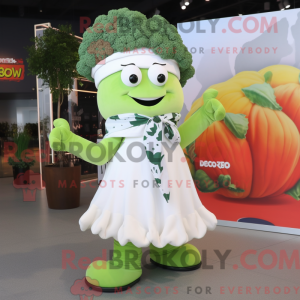 Hvid Broccoli maskot...