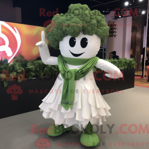 Hvid Broccoli maskot...