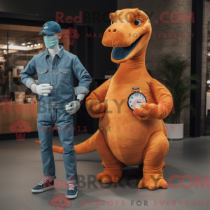 Orange Diplodocus mascot...