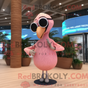 Beige Flamingo maskot...