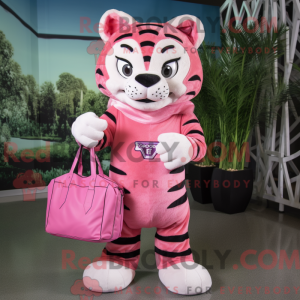 Rosa Tiger-maskotdraktfigur...
