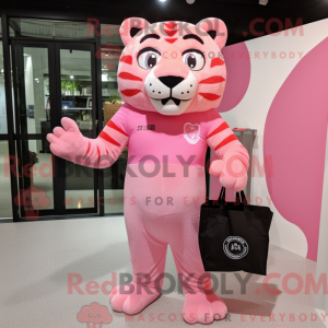 Rosa Tiger-maskotdraktfigur...