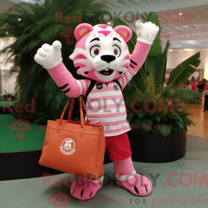 Roze Tijger mascottekostuum...