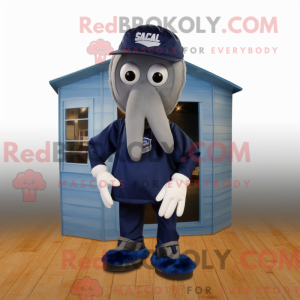 Navy Squid-mascottekostuum...